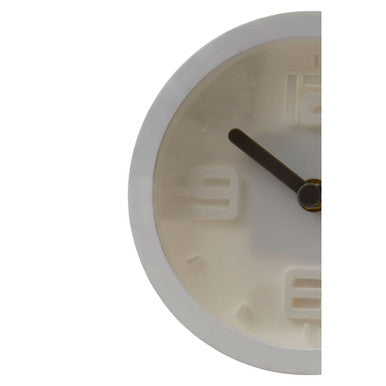 Elko 16cm Dia White Finish Embossed Wall Clock