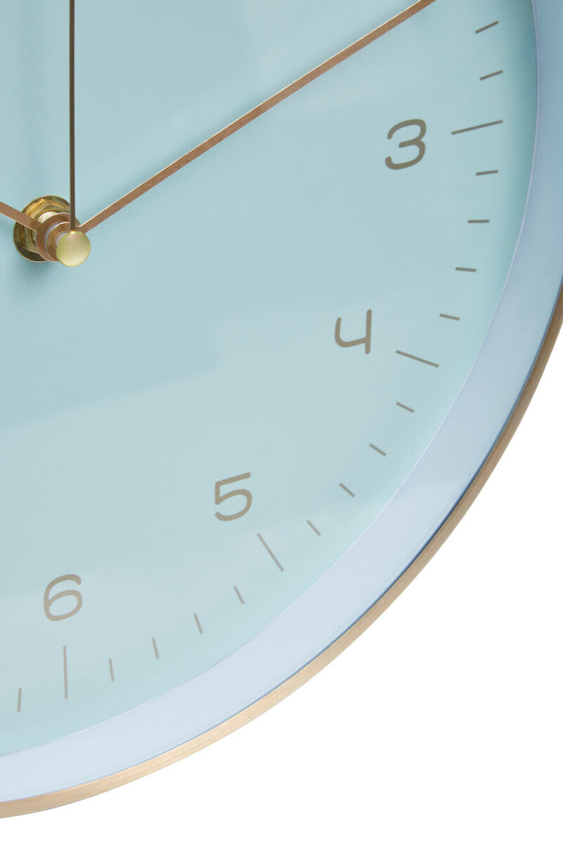 Elko 25cm Dia Gold and Mint Green Finish Wall Clock
