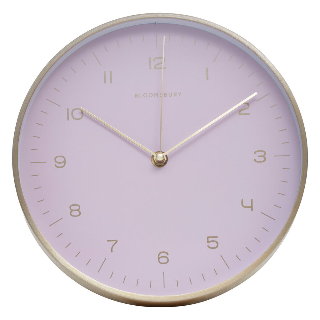 25cm Dia Gold and Pink Finish Wall Clock | Elko