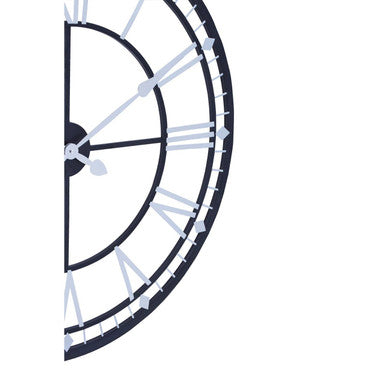 Vitus 80cm Dia Skeletal Wall Clock with Black Finish Frame