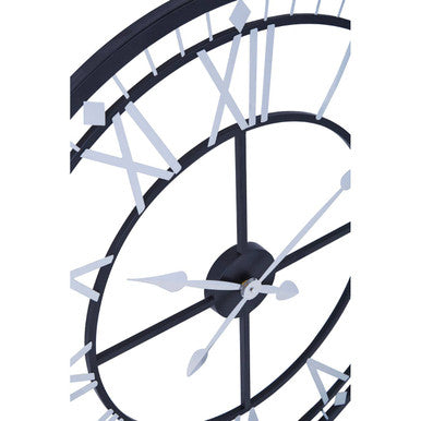 80cm Dia Skeletal Wall Clock with Black Finish Frame | Vitus