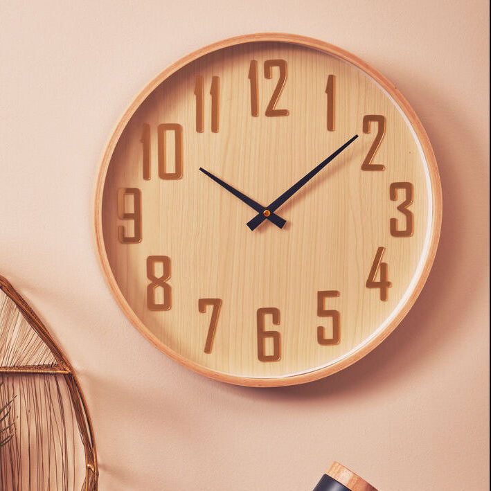 40cm Dia Natural Wall Clock | Vitus
