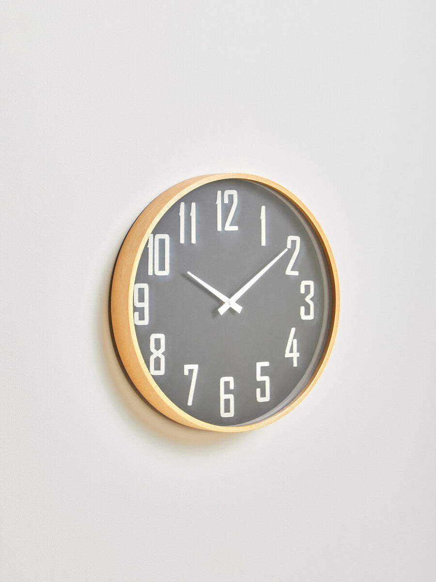 30cm Dia Black Wall Clock | Vitus