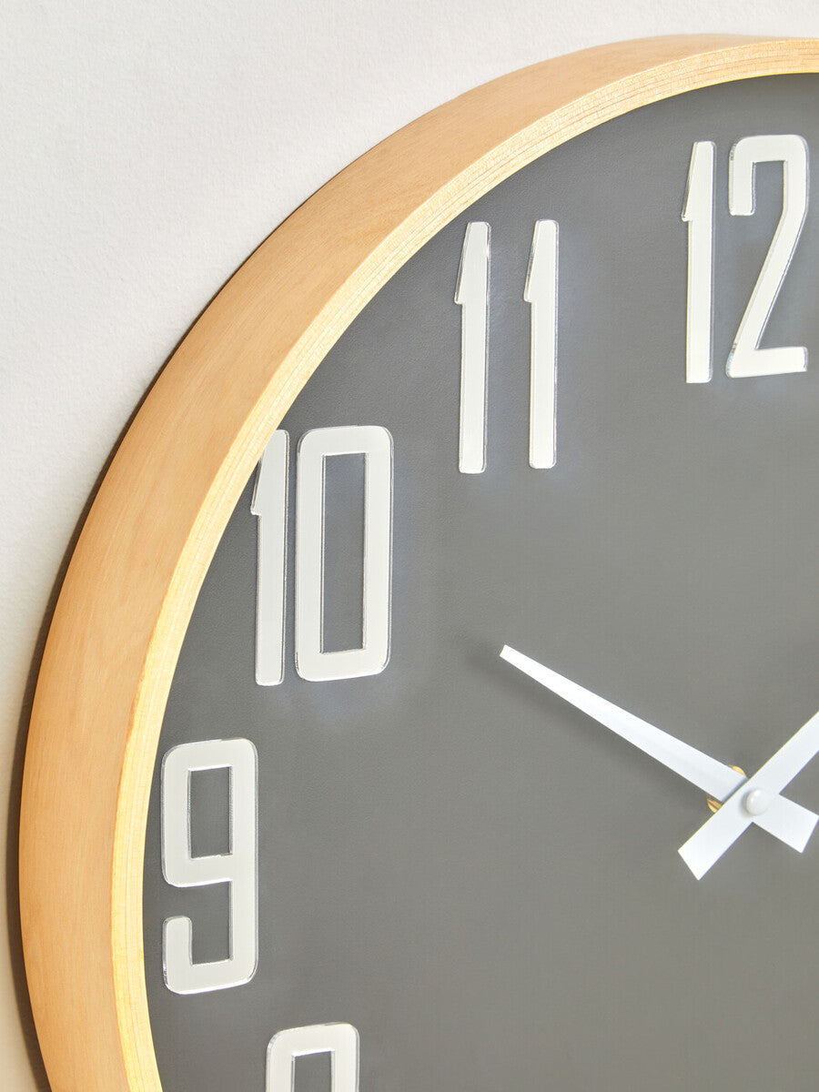 30cm Dia Black Wall Clock | Vitus