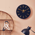 30.5cm Dia Black and Gold Wall Clock | Vitus