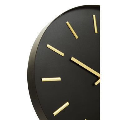 Vitus 30.5cm Dia Black and Gold Wall Clock