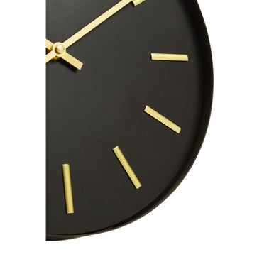 Vitus 30.5cm Dia Black and Gold Wall Clock
