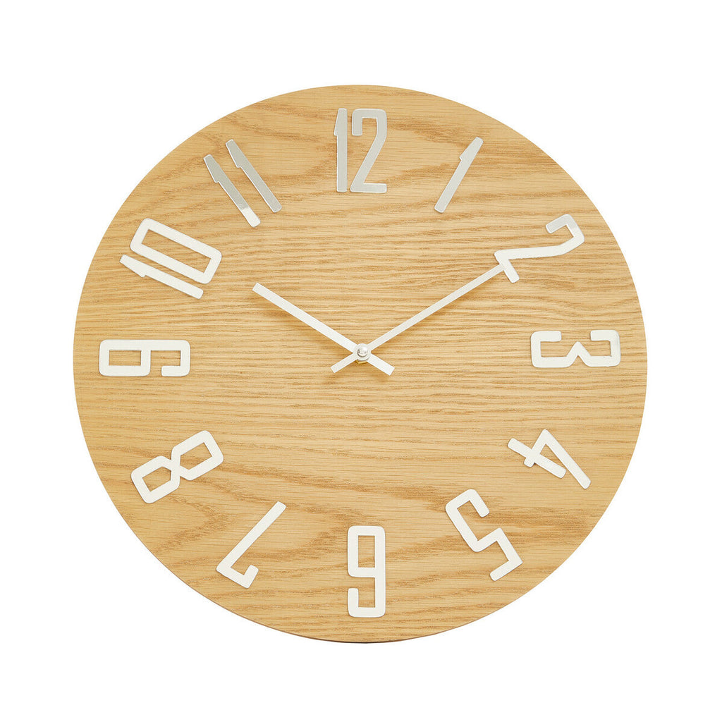 40cm Dia Natural Wood Effect Wall Clock | Vitus