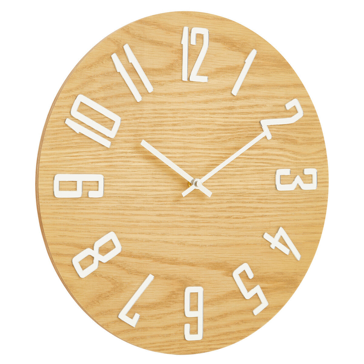 40cm Dia Natural Wood Effect Wall Clock | Vitus