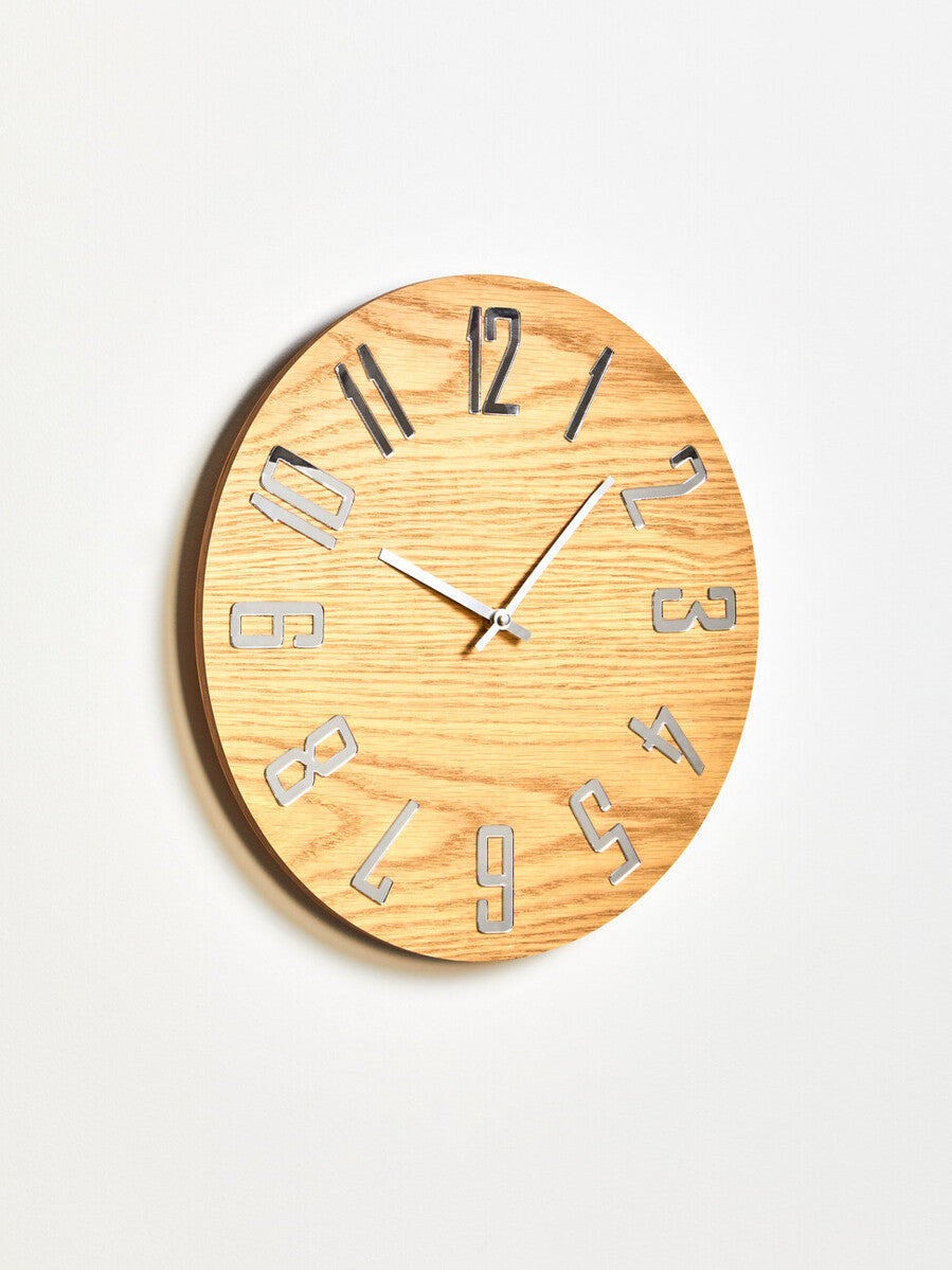 Vitus 40cm Dia Natural Wood Effect Wall Clock