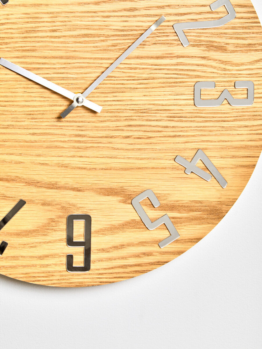 40cm Dia Natural Wood Effect Wall Clock | Vitus