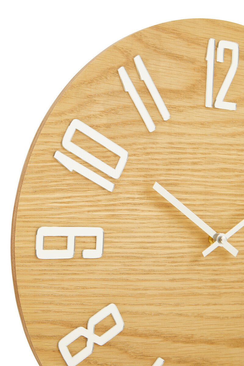 40cm Dia Natural Wood Effect Wall Clock | Vitus