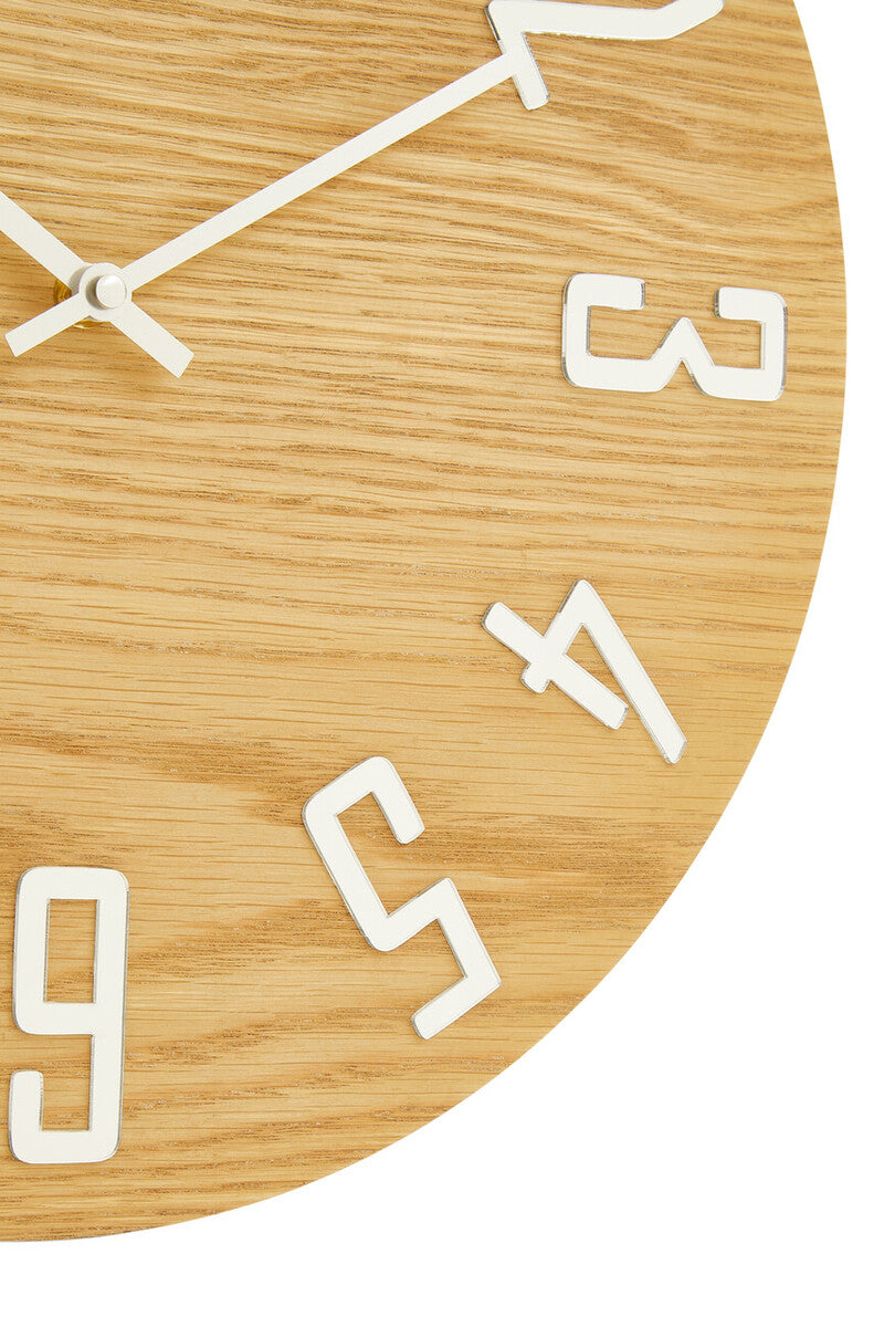 40cm Dia Natural Wood Effect Wall Clock | Vitus