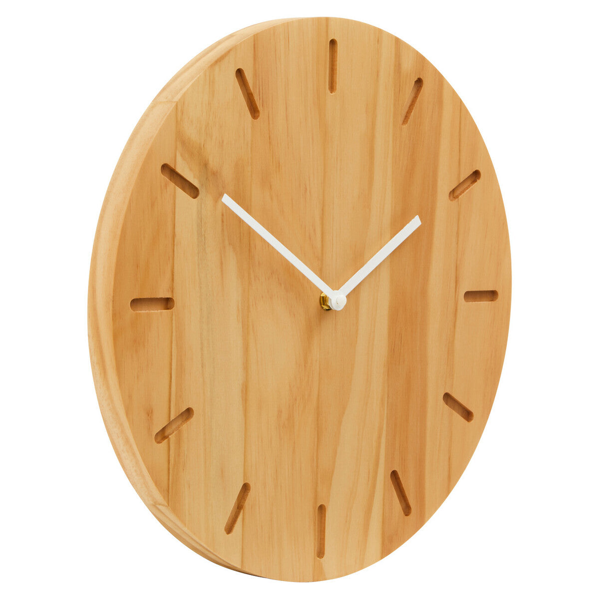 35cm Dia Natural Finish Oak Wood Wall Clock | Vitus