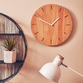 35cm Dia Natural Finish Oak Wood Wall Clock | Vitus