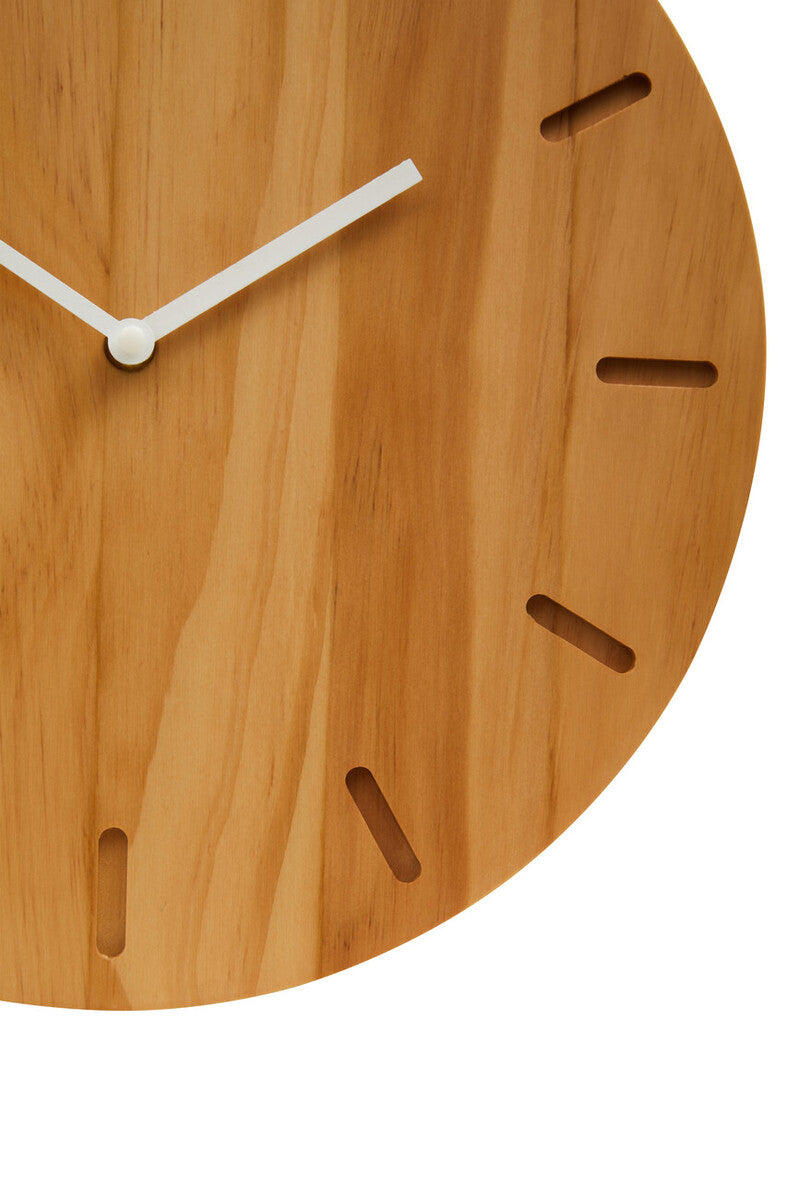 Vitus 35cm Dia Natural Finish Oak Wood Wall Clock