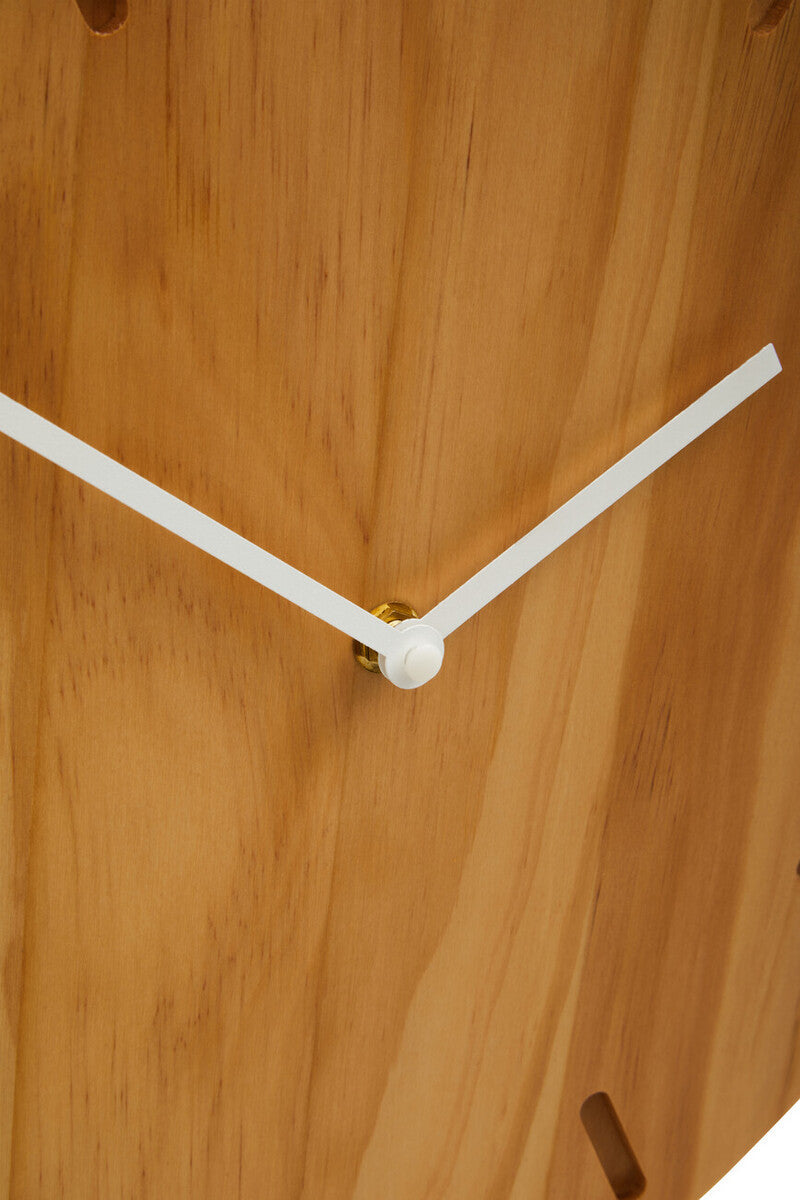 35cm Dia Natural Finish Oak Wood Wall Clock | Vitus