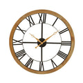 60cm Dia Black Metal Wall Clock with Gold Finish Hands | Vitus
