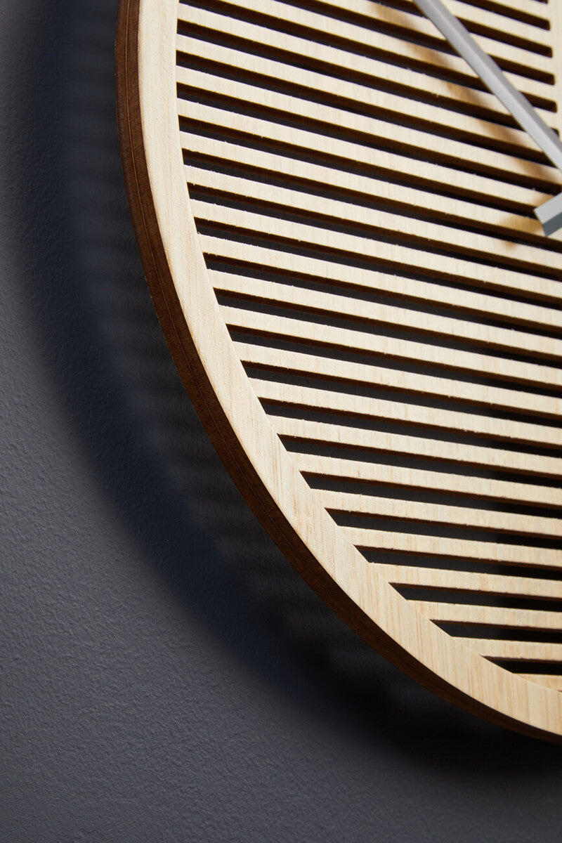 40cm Dia Small Wooden Effect Wall Clock | Vitus