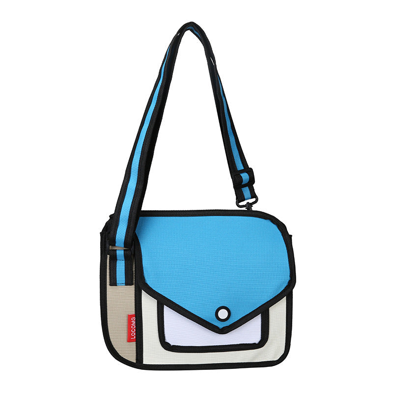 Two-dimensional cute one-shoulder messenger bag