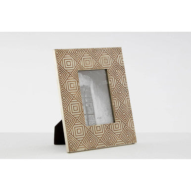 Bowerbird Metallic Tribal 4x6 Photo Frame in Antique Silver Finish
