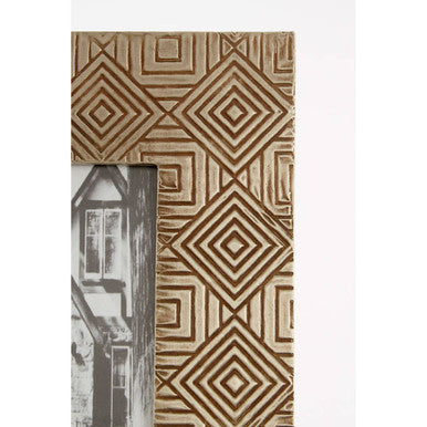 Bowerbird Metallic Tribal 4x6 Photo Frame in Antique Silver Finish