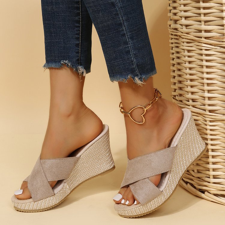 Large Size Women's Shoes Wedge Hemp Rope Platform Sandals