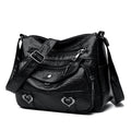 Crossbody Bag Soft Leather Textured Retro Large Capacity Middle-aged