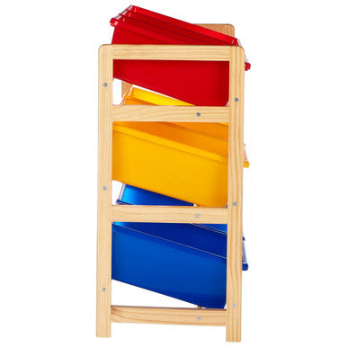 Pixel Kids 3 Tier Pine Frame Storage Unit | Kids Storage