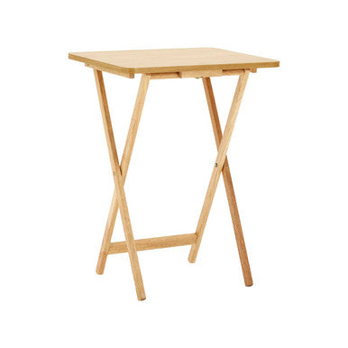 Natural  Hevea Wood Folding Snack Table with Sturdy Legs | Heva