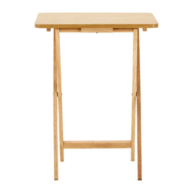 Natural  Hevea Wood Folding Snack Table with Sturdy Legs | Heva