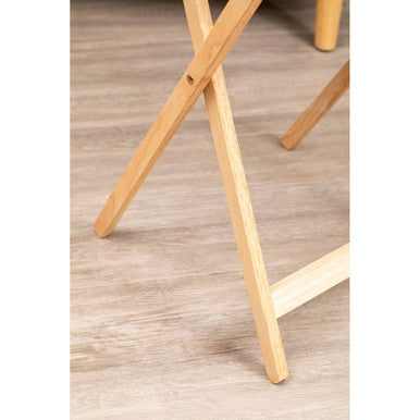 Natural  Hevea Wood Folding Snack Table with Sturdy Legs | Heva