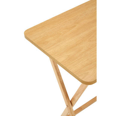 Natural  Hevea Wood Folding Snack Table with Sturdy Legs | Heva