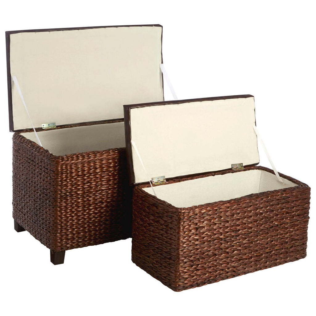 Leaf Woven Storage Ottoman - Set of 2 | Cattail