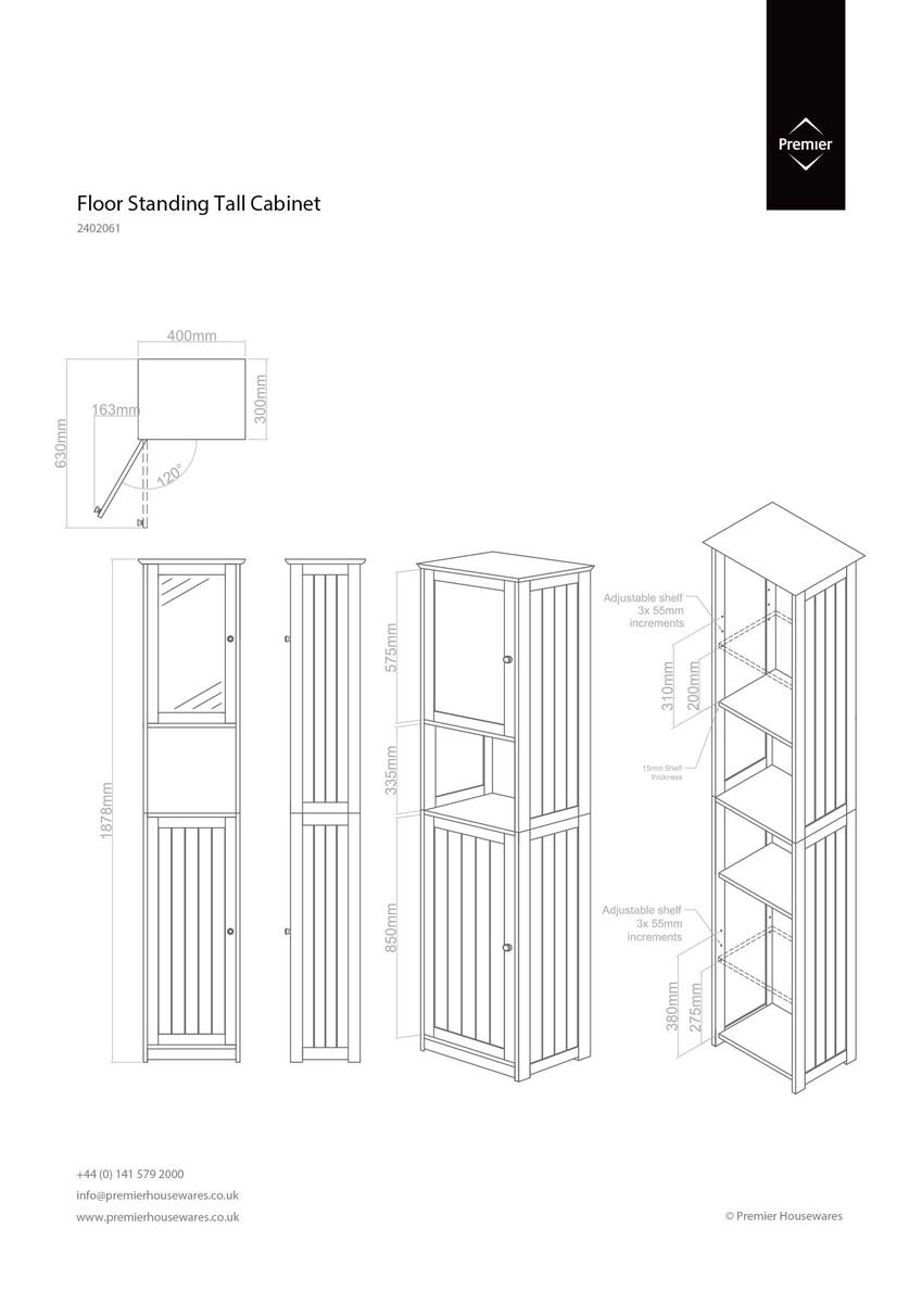 Portland Floor Standing Tall Cabinet