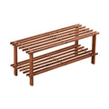Dark Cedar Wood 2 Tier Shoe Rack | Arla