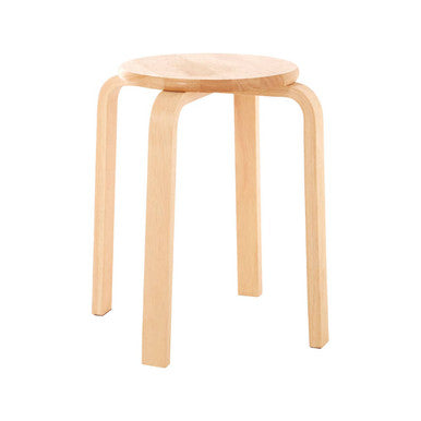 Heva Natural Hevea Wood Round Stool