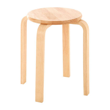 Heva Natural Hevea Wood Round Stool