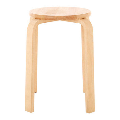 Heva Natural Hevea Wood Round Stool