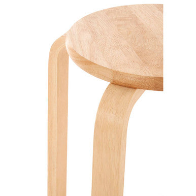 Heva Natural Hevea Wood Round Stool