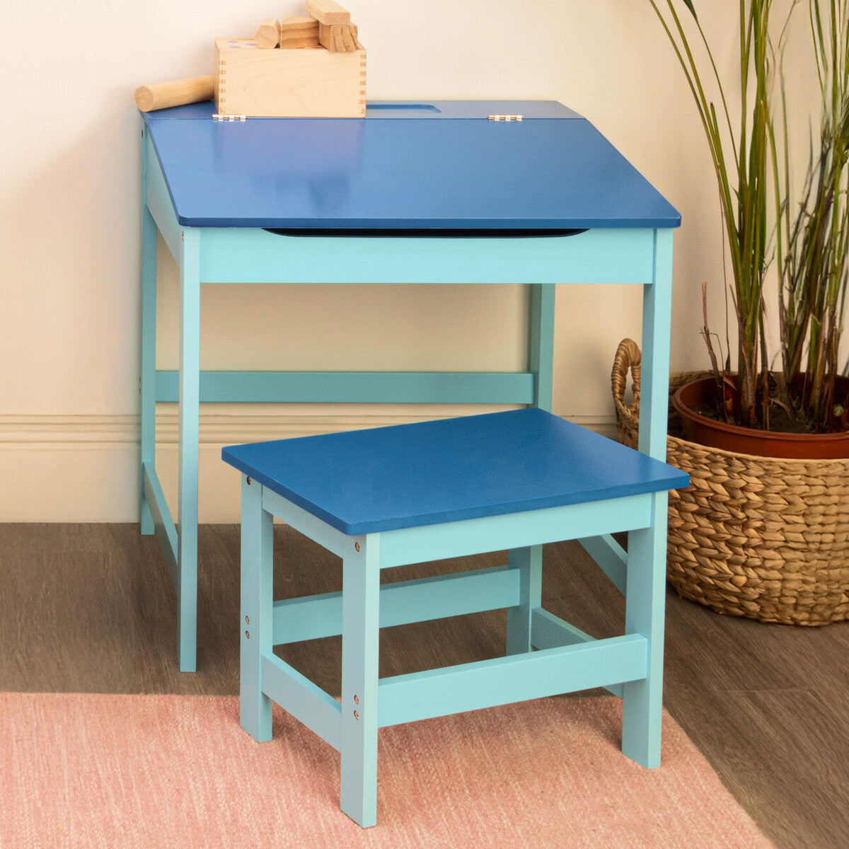 Jordan Children's Blue Desk And Stool