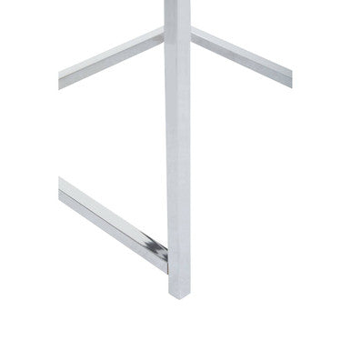 Silver and Black Nesting Set of 3 Accent Tables with Chrome Metal Frames, Fulton