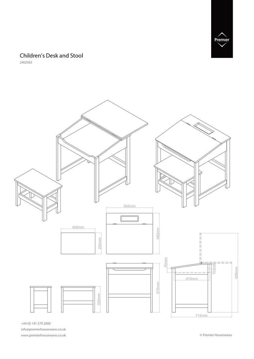 Jordan Children's Natural Desk And Stool