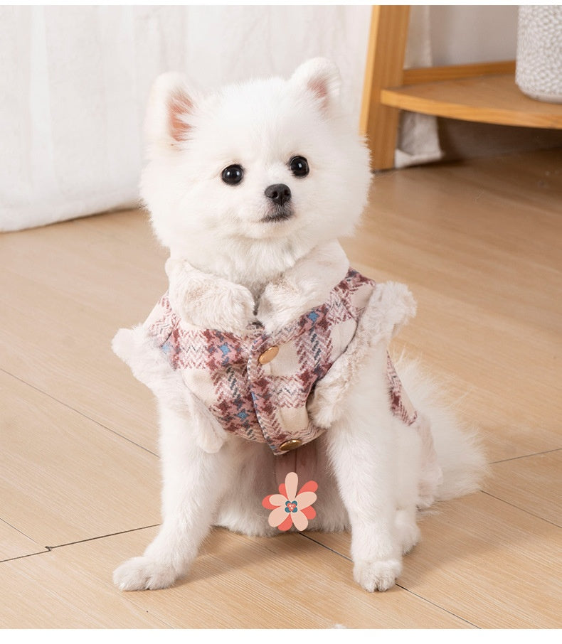 Autumn Winter Thermal Velvet Thick Rabbit Fur Plaid Clothing