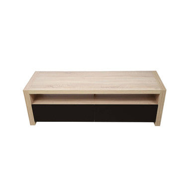Natural Oak Veneer Coffee Table with 2 Storage Drawers and 1 Shelf, Loki