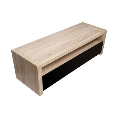Natural Oak Veneer Coffee Table with 2 Storage Drawers and 1 Shelf, Loki