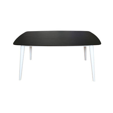 White and Black Ash Veneer Dining Table with Modern Style, Cassy