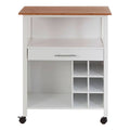 Natural Bamboo Top Kitchen Trolley with Drawer and Shelves | Harlow
