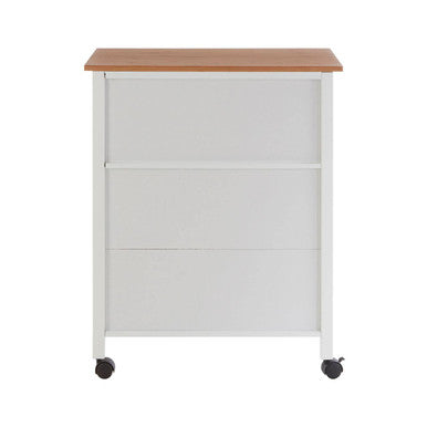 Natural Bamboo Top Kitchen Trolley With Drawer and Shelves, Harlow