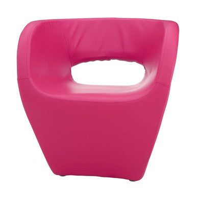 Aldo Hot Pink Faux Leather Armchair with High Armrests